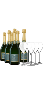 6 Deutz Brut Classic + 6 flûtes