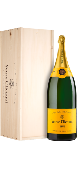 Veuve Clicquot Brut Carte Jaune, salmanazar caisse bois